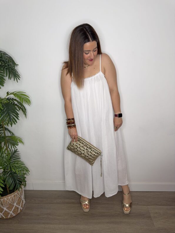 Vestido largo blanco ibicenco moda mujer mama