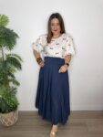 Blusa teckel manga abullonada