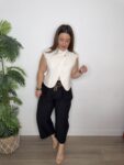 Pantalón fluido Barrel con cinturon