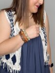 Pack pulseras cuentas marrones tendencia moda mujer verano mama