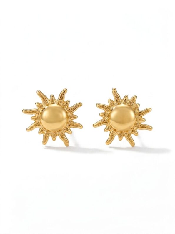 pendientes sol acero moda joven