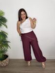 Pantalón bombacho con pañoleta de tachuelas moda tendencia mujer verano