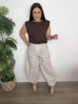 pantalón balloon recto lunares chocolate blanco verano moda joven tendencia
