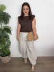 pantalón balloon recto lunares chocolate blanco verano moda joven tendencia