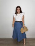Falda tencel denim con cinturón