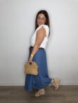 Falda tencel denim con cinturón