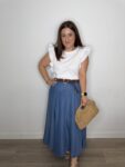 Falda tencel denim con cinturón