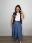 Falda tencel denim con cinturón