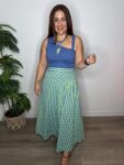 Falda cuadro vichy verde azul verano moda mujer joven