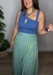 Falda cuadro vichy verde azul verano moda mujer joven