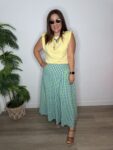 Falda cuadro vichy verde azul verano moda mujer joven