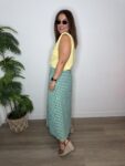 Falda cuadro vichy verde azul verano moda mujer joven