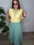 Falda cuadro vichy verde azul verano moda mujer joven