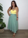 Falda cuadro vichy verde azul verano moda mujer joven