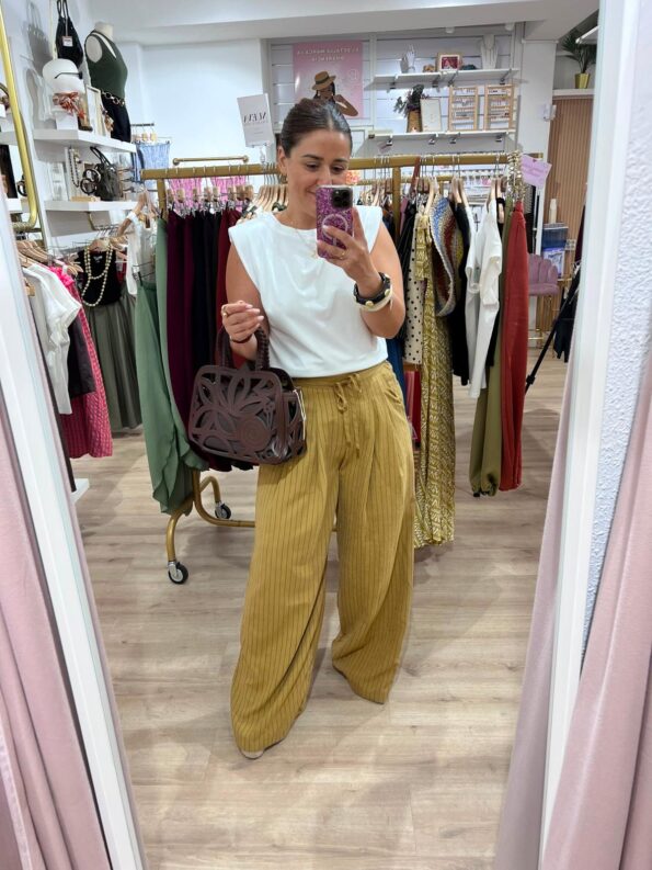 pantalon fluido raya mujer moda joven