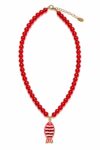 Collar cuentas pescao rojo moda tendencia verano cadiz mujer joven