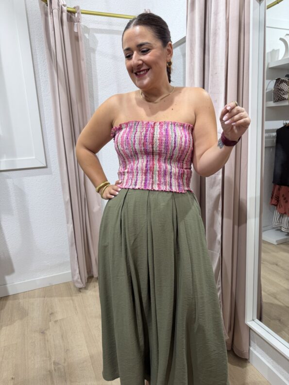 Bandeau nido estampado rosa