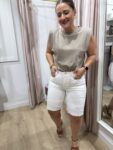 bermuda denim blanca bolsillos plastones moda mujer