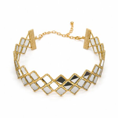 choker espejos dorado