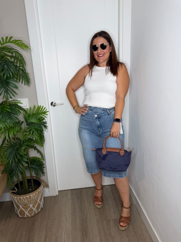 BERMUDA DENIM cintura cruzada moda joven novedades tendencias