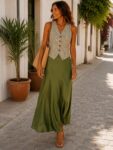 falda satinada verde pistacho mint moda mujer ceremonia boda