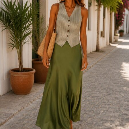 falda satinada verde pistacho mint moda mujer ceremonia boda