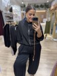 Chaqueta Bomber Satén Negra Mujer – Vístete con B