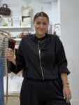 Chaqueta Bomber Satén Negra Mujer – Vístete con B