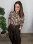 blusa-rayas-marron-nido-de-abeja