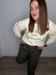 Sudadera Nueva York mujer felpa interior bordados invierno 44 oversize