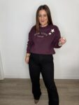 Sudadera mujer moda tendencia invierno berenjena