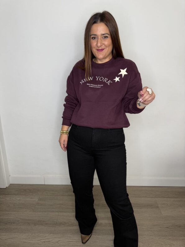 Sudadera mujer moda tendencia invierno berenjena
