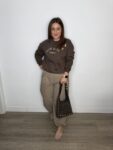 Pantalón bombacho goma puño topo mujer invierno