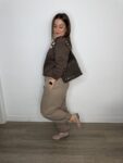 Pantalón bombacho goma puño topo mujer invierno