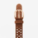 cinturon antelina corazones troquelados camel MARRON moda mujer