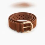 cinturon antelina corazones troquelados camel MARRON moda mujer