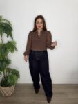 Blusa gasa topo chocolate burdeos moda mujer España 35 a 45 años