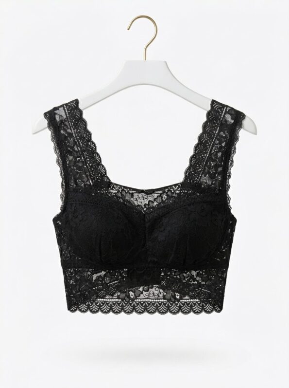 bralette negro encaje moda mujer joven