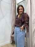 blusa gasa berenjena tendencia moda mujer 35 a 45 años