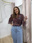 blusa gasa berenjena tendencia moda mujer 35 a 45 años
