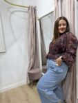 blusa gasa berenjena tendencia moda mujer 35 a 45 años
