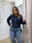 chaqueta azul ante moda mujer tendencia 35 a 45 años