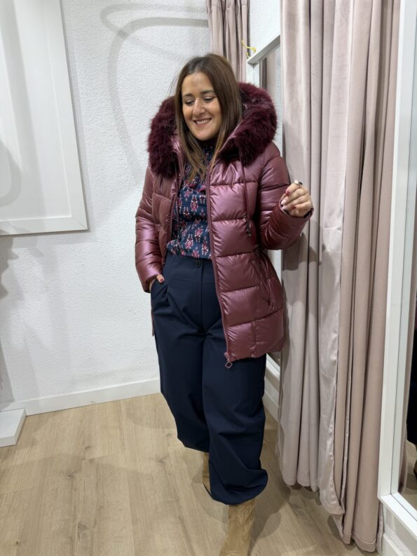Abrigo plumas pelo moda mujer invierno 35 a 45 años